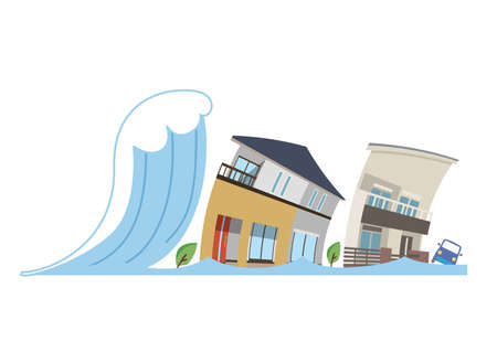 Disaster Tsunami Housingのイラスト素材