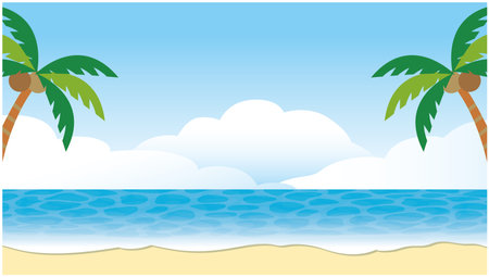 Nankuni Sea Beach Backgroundのイラスト素材