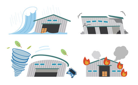 Warehouse Disaster Disaster Preventionのイラスト素材