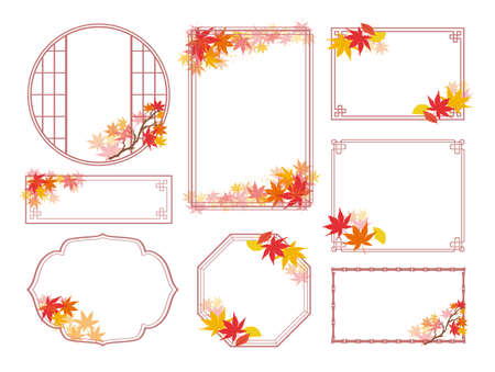 Autumn Frame Autumn Leaves Backgroundのイラスト素材