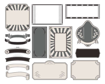 Taisho Retro Frame Frame Setのイラスト素材
