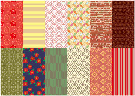 Taisho Retro Japanese Pattern Japanese Style Backgroundのイラスト素材