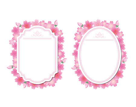 Spring Cherry Blossom Petal Frameのイラスト素材