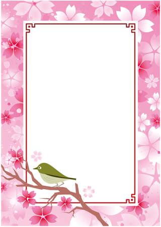 Spring Cherry Blossom Petal Backgroundのイラスト素材