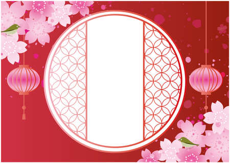 Spring Cherry Blossom Petal Backgroundのイラスト素材