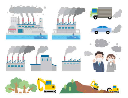 Pollution Pollution Environmental destructionのイラスト素材