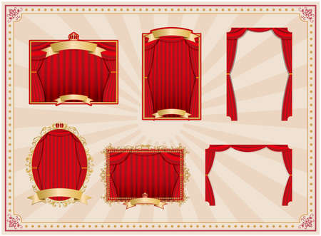 Picture Frame Hanging Curtain Frameのイラスト素材