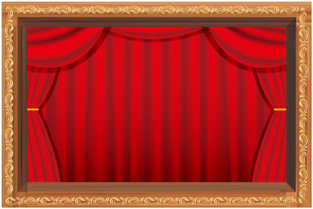 Picture Frame Hanging Curtain Frameのイラスト素材