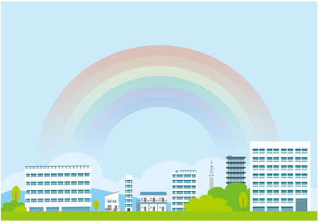Residential Life Balloon Rainbowのイラスト素材