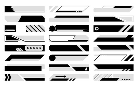 Futuristic Telop Base Frame Setのイラスト素材