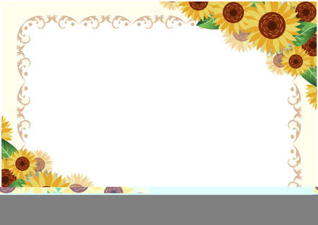 Summer Sunflower Frameのイラスト素材