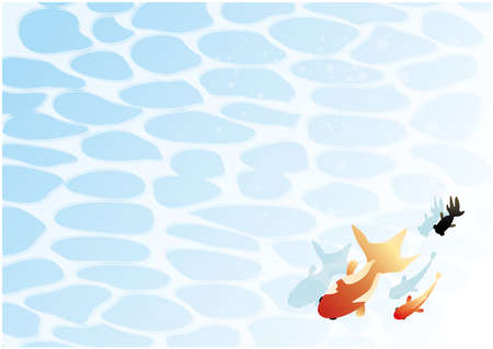 Summer Goldfish River Backgroundのイラスト素材