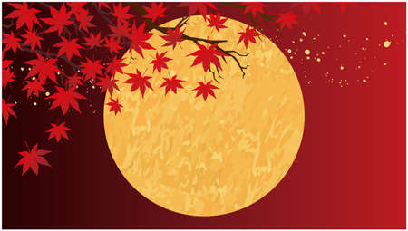 Japanese style background of autumn leavesのイラスト素材