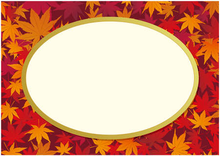 Japanese style background of autumn leavesのイラスト素材