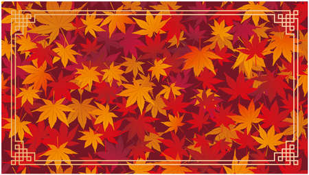 Japanese style background of autumn leavesのイラスト素材