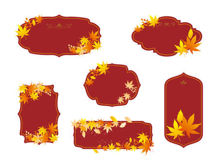 Autumn leaves Decorative frameのイラスト素材