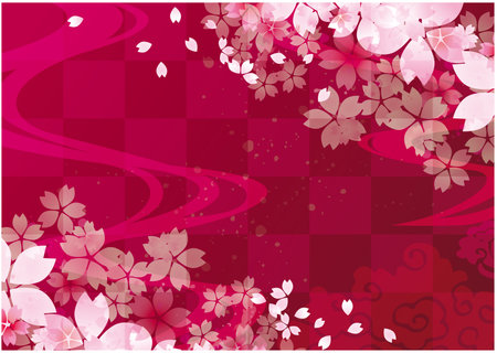 Sakura Spring Japanese Style Frame Frame Backgroundのイラスト素材