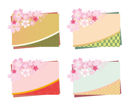 Sakura Spring Japanese Style Frame Frame Backgroundのイラスト素材