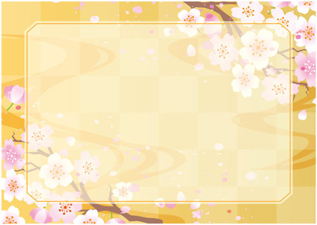 Cherry blossom spring petal backgroundのイラスト素材