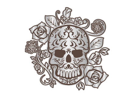 Skeleton Rose Ornamentのイラスト素材