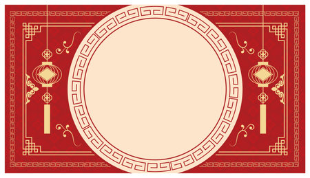 Chinese Style Frame Decorative Borders Backgroundのイラスト素材