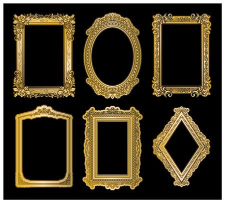 Antique Frame Frame Setのイラスト素材