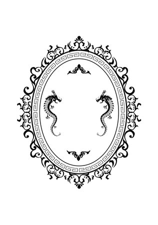 Chinese Style Frame Decorative Borders Backgroundのイラスト素材