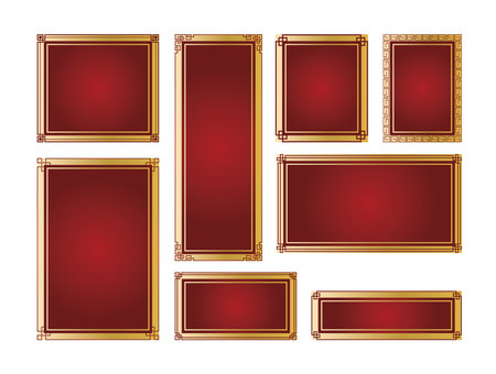 Chinese style frame frame background setのイラスト素材
