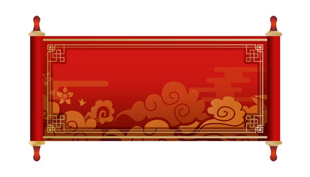 Chinese Picture Scroll Scroll Frame Frameのイラスト素材