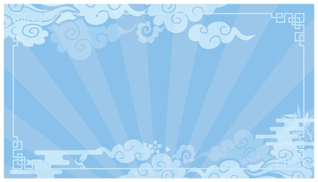 Gorgeous Chinese style frame frame backgroundのイラスト素材