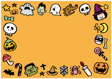 Cute Halloween illustration collection of autumnのイラスト素材