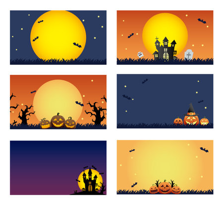 Cute Halloween illustration collection of autumnのイラスト素材