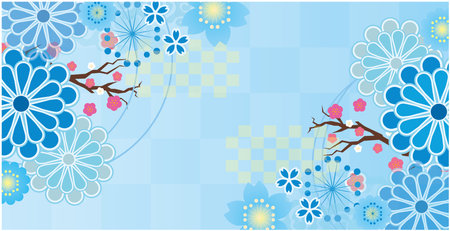 Winter Japanese Backgroundのイラスト素材