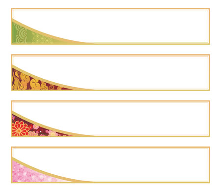 Japanese style background frame frame setのイラスト素材