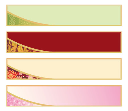 Japanese style background frame frame setのイラスト素材