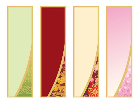Japanese style background frame frame setのイラスト素材