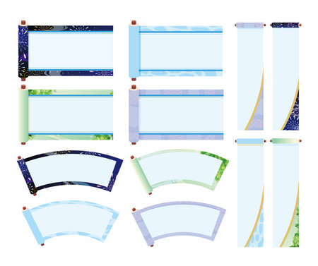 Summer Fresh Green Frame Material Setのイラスト素材