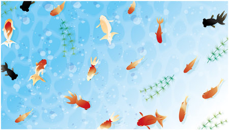 Cool Japanese-style material in summerのイラスト素材