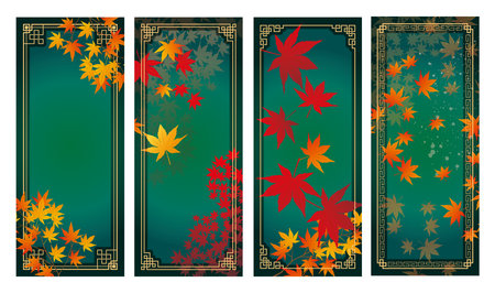 Chinese Style Autumn Frame Frameのイラスト素材