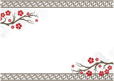Chinese Style Frame Frame Backgroundのイラスト素材