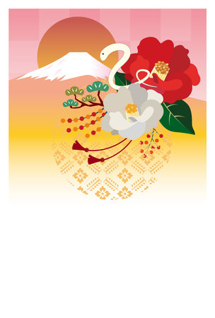 New Year's card 2025 Year of the Snakeのイラスト素材