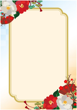 Japanese style New Year backgroundのイラスト素材