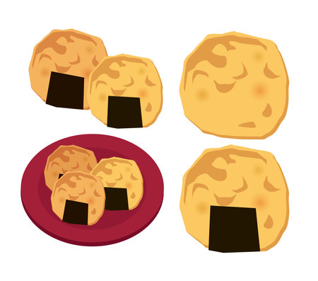 Rice cracker setのイラスト素材
