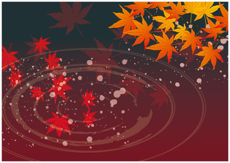 Autumn leaves background, vector illustration, eps10, contains transparencies.のイラスト素材