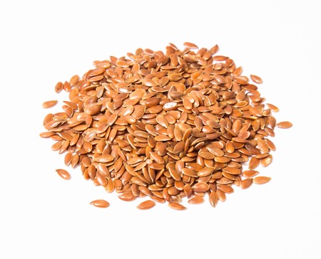 flaxseed isolated on white background close upの写真素材