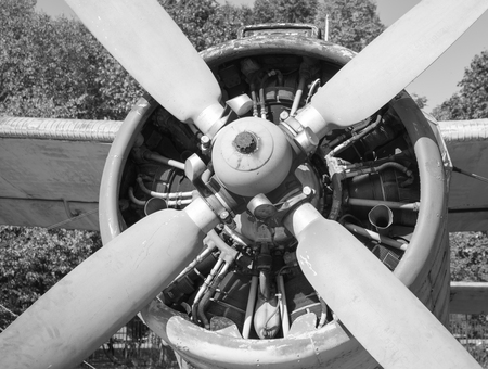 Close Up of a vintage airplane propeller.の写真素材