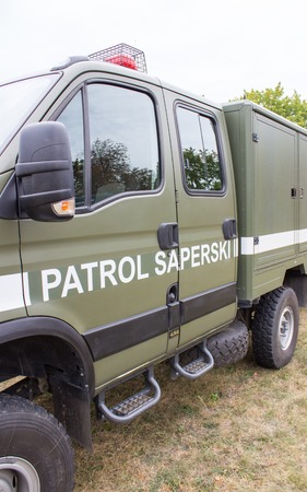 Poland, Poznan -October 1, 2016. View of the Polish sapper patrol vehicle.のeditorial素材
