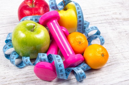 Fruit as part of a healthy diet - concept of healthy eating.の写真素材