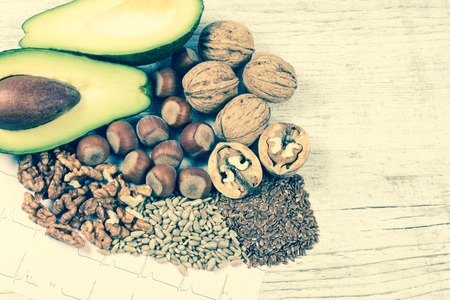 Sources of omega 3 fatty acids: flaxseeds, avocado, walnuts and sunflower.