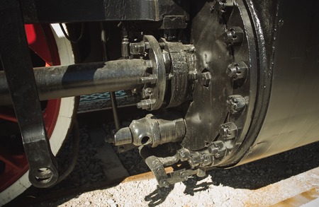 Steam locomotive with tender . Details .